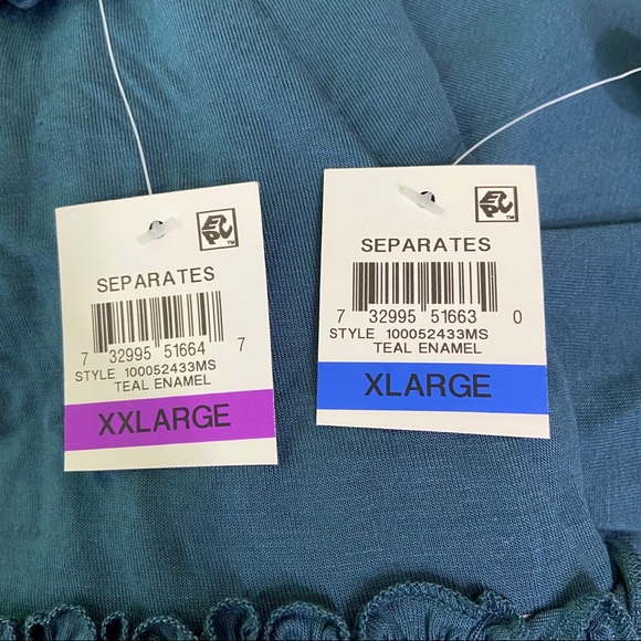 NWT INC International Concepts Blue Knit Ruffle Flounce Tank Top - Picture 10 of 10